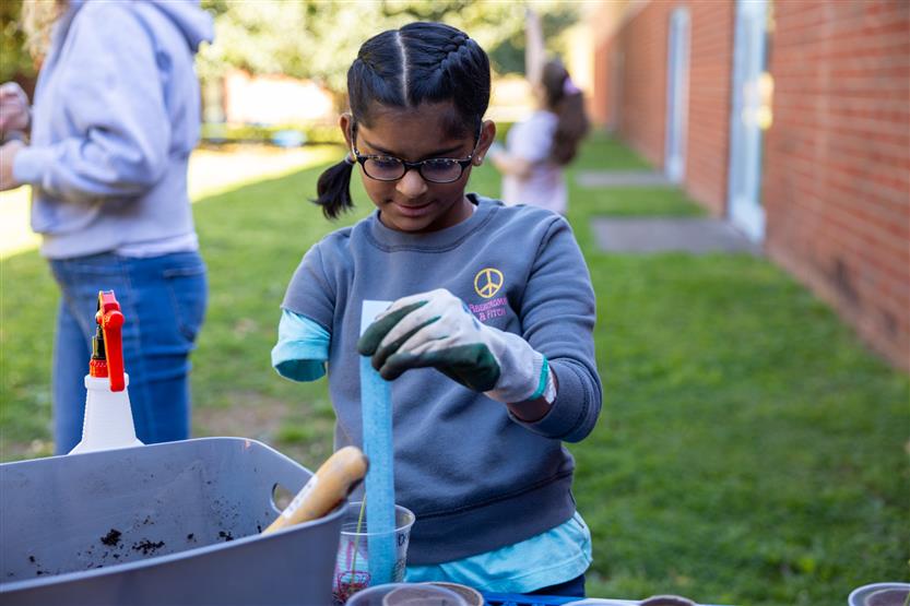 Students plant seeds